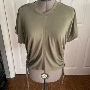 Jennifer Lopez Khaki Short Sleeve Top